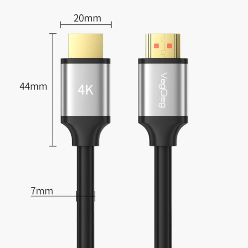 Câble HDMI 2.0 HD VegGieg V-H301 pour décodeur TV 4K 60 Hz, câble de projection vidéo pour écran d'ordinateur, longueur : 20 m SV3307771-09